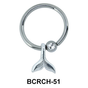 Fish Tail Closure Rings Charms BCRCH-51