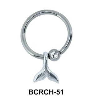 Fish Tail Closure Rings Charms BCRCH-51