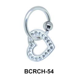 Dangling Heart Closure Rings Charms BCRCH-54