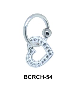 Dangling Heart Closure Rings Charms BCRCH-54