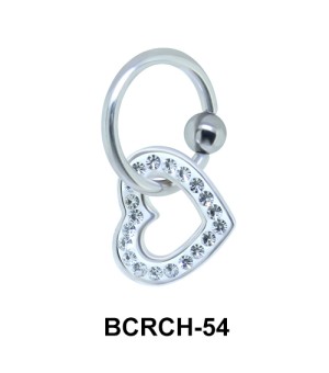 Dangling Heart Closure Rings Charms BCRCH-54