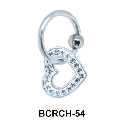 Dangling Heart Closure Rings Charms BCRCH-54