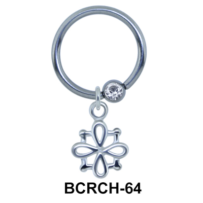 Flower Closure Rings Charms BCRCH-64