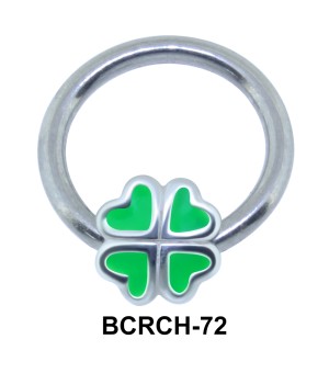 4 Leaf Closure Rings Charms BCRCH-72