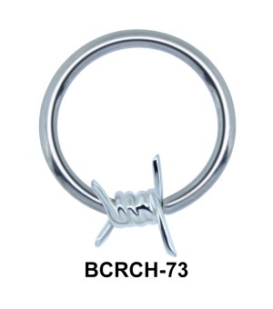 Barbed Wire Closure Rings Charms BCRCH-73