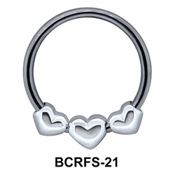 Three Hearts Closure Rings Charms BCRFS-21
