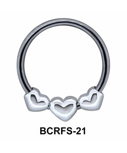 Three Hearts Closure Rings Charms BCRFS-21