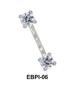 Round CZ Eyebrow Parallel Push-In EBPI-06