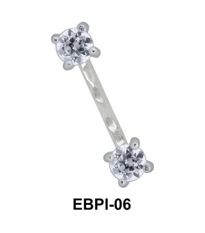 Round CZ Eyebrow Parallel Push-In EBPI-06