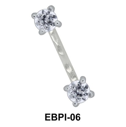 Round CZ Eyebrow Parallel Push-In EBPI-06