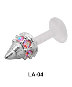 Stoned Conical Shaped Labrets Push-in LA-04