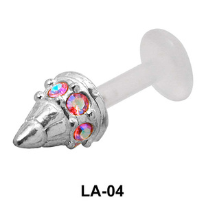 Stoned Conical Shaped Labrets Push-in LA-04