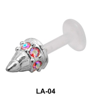 Stoned Conical Shaped Labrets Push-in LA-04