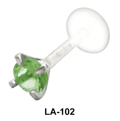Prong Set Gemstone Labrets Push-in LA-102