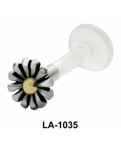 Flower Gold Middle Shaped Labrets Push-in LA-1035