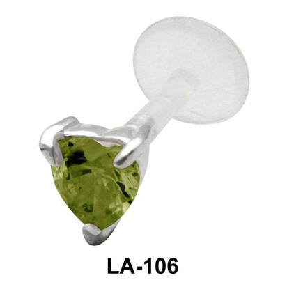 Heart Stone Labret Silver LA-106
