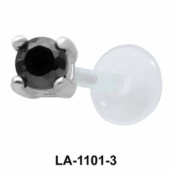 Black CZ Stone labrets Push-in LA-1101