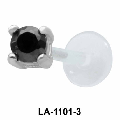 Black CZ Stone labrets Push-in LA-1101