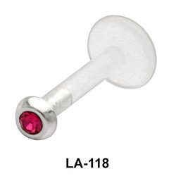 Bezel Rose Stone Labrets Push-in LA-118