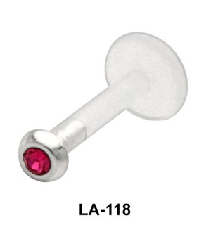 Bezel Rose Stone Labrets Push-in LA-118