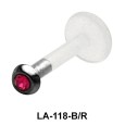 Bezel Rose Stone Labrets Push-in LA-118