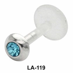 Blue Stone Labret Piercing with PTFE LA-119