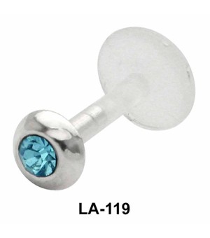 Blue Stone Labret Piercing with PTFE LA-119