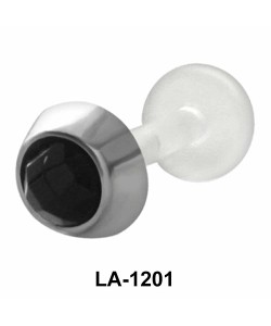 Bezel Set Stone Labrets Push-in LA-1201