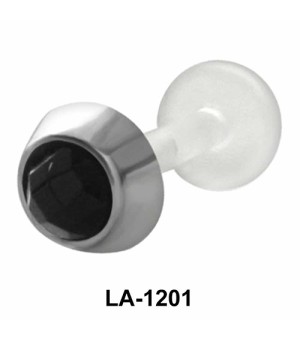 Bezel Set Stone Labrets Push-in LA-1201