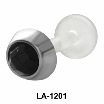 Bezel Set Stone Labrets Push-in LA-1201