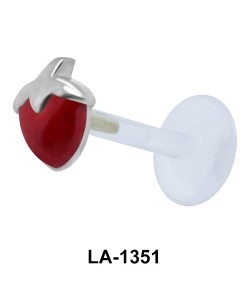 Red Stone Apple Labrets Push-in LA-1351