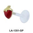 Red Stone Apple Labrets Push-in LA-1351