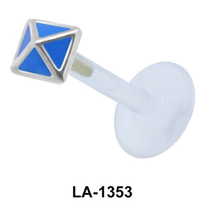 Blue Pyramid Push in Enamel LA-1353