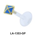 Blue Pyramid Push in Enamel LA-1353