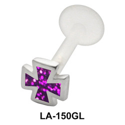 Purple Enameled Labret Piercing with PTFE LA-150GL