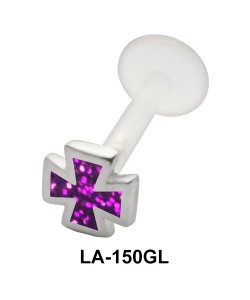 Purple Enameled Labret Piercing with PTFE LA-150GL