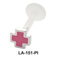 Enameled Cross Shaped Labret Silver LA-151