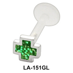Glitter Enameled Labret Piercing with PTFE LA-151GL