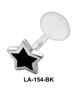 Enameled Star Shaped Labret Silver LA-154