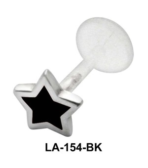 Enameled Star Shaped Labret Silver LA-154