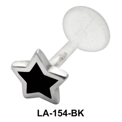 Enameled Star Shaped Labret Silver LA-154