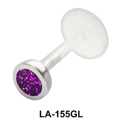 Purple Stone Labret Piercing with PTFE LA-155GL