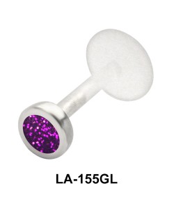 Purple Stone Labret Piercing with PTFE LA-155GL