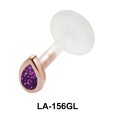 Drop Stone Labret Piercing with PTFE LA-156GL