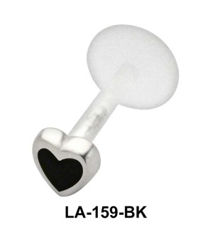 Enameled Heart Labret Silver LA-159