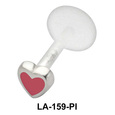 Enameled Heart Labret Silver LA-159