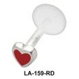 Enameled Heart Labret Silver LA-159