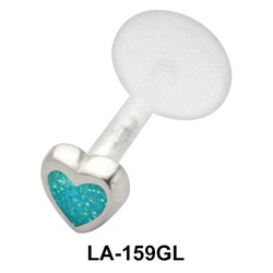 Aqua Stone Labret Piercing with PTFE LA-159GL