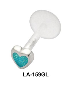 Aqua Stone Labret Piercing with PTFE LA-159GL