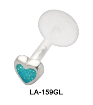 Aqua Stone Labret Piercing with PTFE LA-159GL